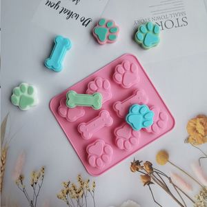 Easy Release 6-Cavity Cat Paw Bone <b>Silicone</b> Mold, Non-Stick <b>Baking</b> Tray for Chocolate Cookies Cakes, Ice Cube Candy Making Tools - Product Image 4