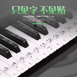 Transparent Piano <b>Key</b> Stickers 88 <b>Keys</b> Keyboard Notes <b>Labels</b> For Beginners Music Learning Aid - Product Image 3