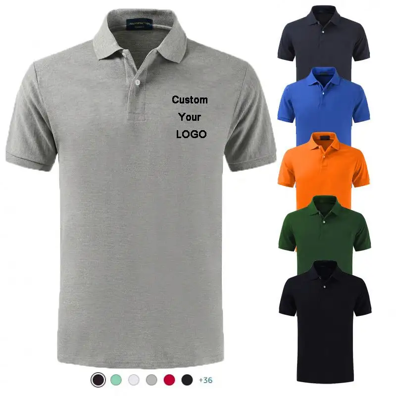 Customized Embroidered printing Company Uniform corporate work logo brand design Mens Golf Polo Shirt For Work