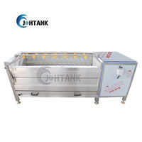 Auto Fruit Groente Dunschiller Voor Wortelen Gember Warm Wassen Fotolijn Borstelroller Component Hoge Groente Fruit Schilmachine