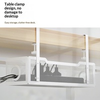Panier de rangement latéral en métal pour table, sans perçage, avec longueur réglable rétractable pour support de rangement sous la table