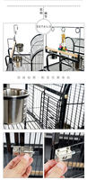 Cage à oiseaux pliable en acier inoxydable noir thermolaqué, capacité 25 lb, emballage respirant, populaire pour perroquets d'intérieur