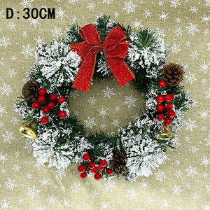 Handmade Eco-Friendly Red Fruit Wreath with Simulated Bow for Hotel & Mall <b>Christmas</b> & Holiday <b>Tree</b> Decorations - Product Image 3