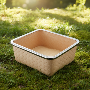 Cestino tavola <b>plastica</b> (27x19x10cm) con telaio bordo rinforzato inox BUFFET Beige 2465N027PCV - Product Image 3