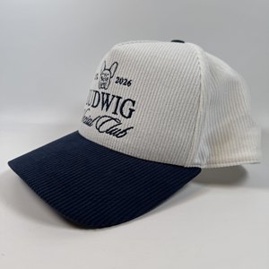 Gorra de Béisbol Estilo Vaquero Vintage de Dos Tonos Azul Marino con Logotipo Personalizado Bordado, 5 Paneles, Pana Estructurada, para Club Social, para Hombre - Product Image 1