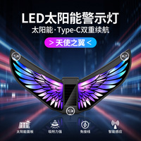 Lumière d'ambiance automobile Ailes d'ange dynamiques LED solaires, produit transfrontalier très populaire, lumière décorative universelle, ailes colorées