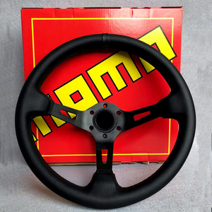 <span class=keywords><strong>Volant</strong></span> de course à 3 rayons en <span class=keywords><strong>cuir</strong></span> véritable de 13 pouces à dégagement rapide concave profond 320mm Distance universelle des trous 70mm - Product Image 1