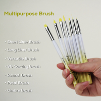 Nouvel ensemble professionnel de pinceaux pour nail art 2026 avec manche en acrylique dégradé, pinceau de précision en nylon pour la peinture et le design de vernis gel