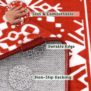 พรมขนแกะเทียมลายเกล็ดหิมะสำหรับล้างทำความสะอาดได้พรมปูพื้นกองต่ำสำหรับห้องนั่งเล่นห้องโถงบ้านสต็อกของตกแต่งคริสต์มาส - Product Image 4