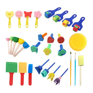 Outils de dessin Set de pinceaux en mousse éponge à tête ronde pour enfants - Product Image 3