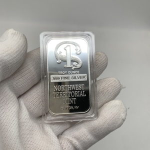 Barra de lingotes de aleación de zinc de una onza Troy, no magnética, bañada en plata, del Territorio del Noroeste, para exhibición - Product Image 6