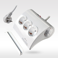 Multiprise de bureau allemande, 5 prises, 16A 230V~ avec protection enfant et interrupteur de surcharge lumineux