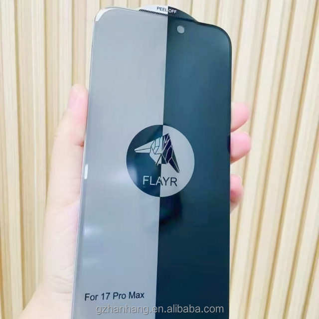 Premium diamond Full clear Without Black Edge Privacy Tempered Glass Screen Protector for iPhone 17 Pro Max Air 16 16E 15 Plus