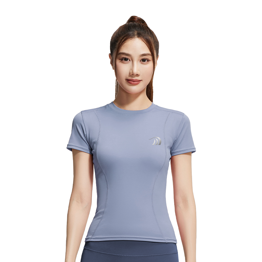 Wholesale Quick Drying T-shirt Women Slim-fit Running Fitness Training High Elastic Breathable Yoga Short Sleeve Top