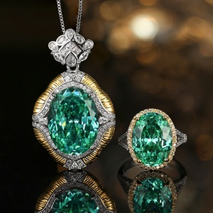 Conjunto de Joyería Ecológico de Cobre con Circonita Verde de 15*20-12-16MM, Chapado en Oro, Antideslustre, para Mujer - Product Image 3