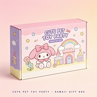 Boîte cadeau personnalisée en carton rose Kawaii pour jouets mignons pour animaux de compagnie, poupées en peluche, autocollants et maisons de jeu