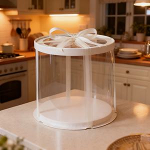 Caja de Plástico Transparente Cuadrada para Empacar Pasteles, Caja de Exhibición para Pasteles de Boda, Venta al Por Mayor - Product Image 4