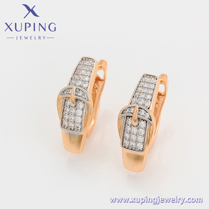 A00898581 XUPING Schmuck High-End-Frauen <span class=keywords><strong>Delver</strong></span> Schmuck kleines Mädchen Braut vergoldet Kupfer Zirkon Nickel frei Creolen - Product Image 5