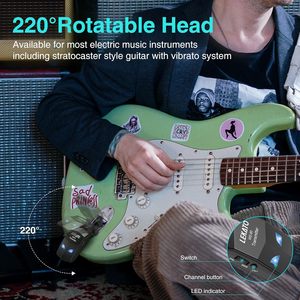 Lekato <b>Wireless</b> Guitar System WS-80 Transmitter <b>Receiver</b> 2.4GHz Rechargeable Audio for Guitar - Product Image 5