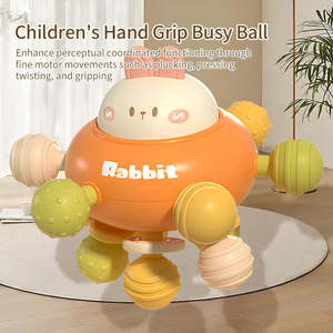 Jouet sensoriel Montessori 3-en-1 pour bébé : boule à mâcher douce, hochet et jouet éducatif rotatif à 360° pour la prévention des troubles précoces - Product Image 2