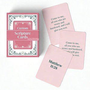 Cartes <span class=keywords><strong>de</strong></span> prière <span class=keywords><strong>de</strong></span> <span class=keywords><strong>la</strong></span> <span class=keywords><strong>Bible</strong></span> personnalisées <span class=keywords><strong>de</strong></span> luxe avec boîte, imprimées sur mesure à l'avant et à l'arrière avec les paroles <span class=keywords><strong>de</strong></span> <span class=keywords><strong>Dieu</strong></span> - Product Image 3