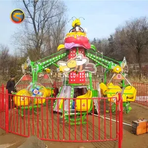 Amusement Park Equipment Kids Self-control Honey Bee Carousel Happy Bee Swing Ride