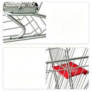 340L Commercial Supermarket Shopping <b>Cart</b> Heavy Duty Wire Mesh Large Capacity Silent Caster <b>Wheels</b> Grocery Use Use Set Kit - Product Image 4