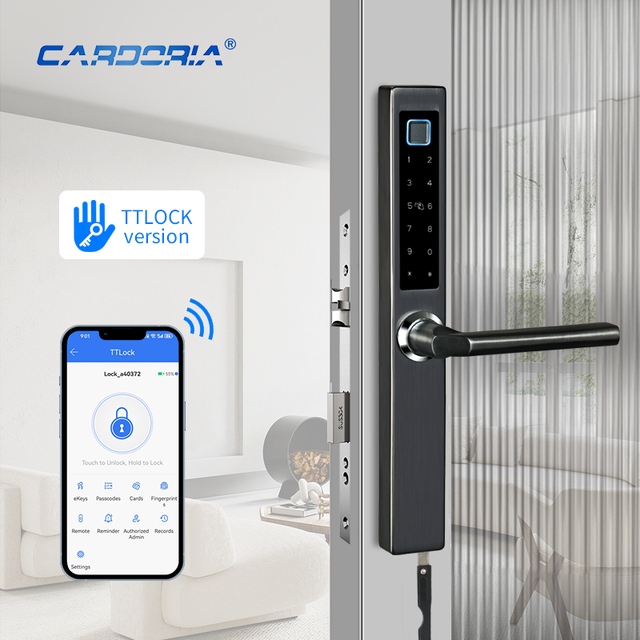 Smart Fingerprint Door Lock Aluminum Alloy 35*92 Compatible Tuya TTlock APP Keyless Entry Digital Lock for Home Apartment Hotel