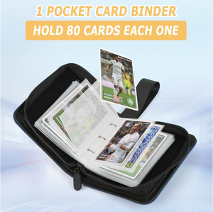 1 Pocket Black Mini Poke Moned Binder <strong>Card</strong> Album with Removable Sleeves for 80 <strong>Cards</strong> in 3X 4'' Foil <strong>Trading</strong> <strong>Card</strong> Binder Custom - Product Image 4