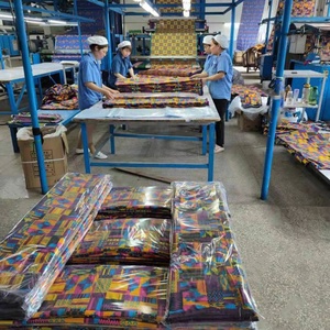 Vestido de camisa con patrón de batik de hilo peinado de <span class=keywords><strong>Tela</strong></span> con estampado de cera de algodón 100% africano - Product Image 5