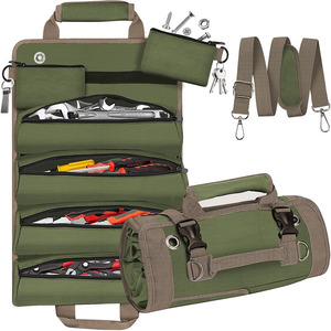 Bolsa de Herramientas Enrollable, Caja de Herramientas Portátil Verde, Impermeable, para Hombres, Carpinteros, Mecánicos, Electricistas - Product Image 1