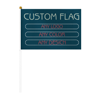 4 "X 6" Logo personnalisé Drapeau à main en plastique Poteau publicitaire