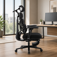 Chaise de bureau ergonomique avec dossier segmenté, inclinaison électrique, repose-pieds rétractable, idéale pour le bureau à domicile, Liberno