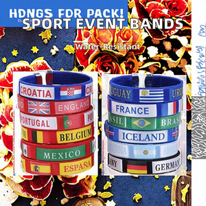 Pulseras Deportivas Promocionales <span class=keywords><strong>Bieco</strong></span> al por Mayor, Pulsera de Silicona Tejida para Eventos de Fútbol, Impresión Digital, América, México, Canadá - Product Image 3