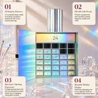 Boîte vide de calendrier de l'avent de Noël en carton rigide en forme de bouteille personnalisée avec feuille irisée, 24 jours, 2027 2028, pour offrir en cadeau