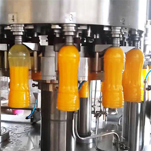 Machine de remplissage et de bouchage de bouteilles PET entièrement automatique CE, ligne rotative à 4 têtes de rinçage et d'étiquetage pour jus de pomme, d'orange et de mangue - Product Image 2