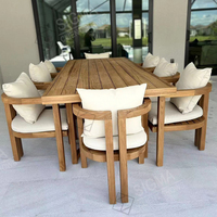 Mobilier d'extérieur moderne Chaises de table à manger de luxe amovibles et personnalisables Table à thé Table à manger en teck