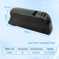 Batterie Rechargeable au Lithium-ion Dolphin 18650 Cell Downtube Reention Atlas 36V 13Ah 15Ah 17.5Ah 48V 10Ah 14Ah