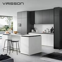 Meubles de cuisine personnalisés en laque de style moderne et luxueux, armoires de cuisine modulaires de haute qualité, îlot de cuisine PET