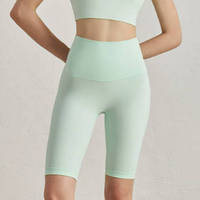 Celana Yoga Pendek Wanita Musim Panas High-Waist Hip-Lifting Fitness Wear Warna Nude Lima Titik Bahan Spandex Ukuran XS