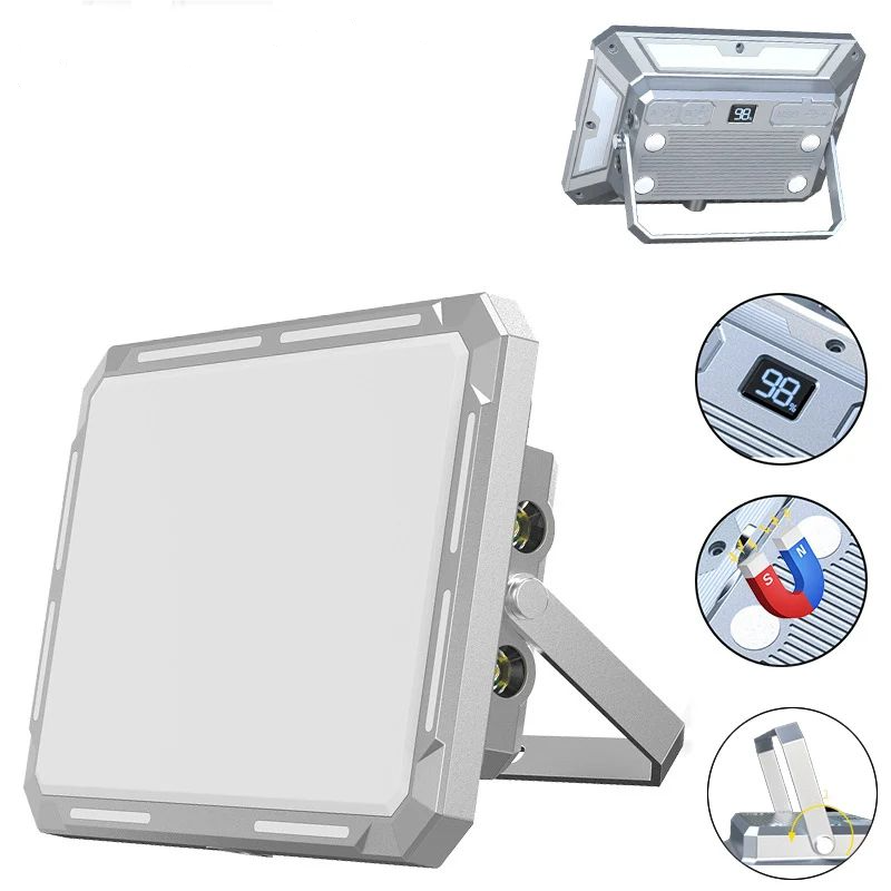Rechargeable Portable LED Work Light High Power Waterproof Search Light Cold White Emission for Outdoor Emergency IP65 Workshop