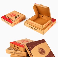Boîte à pizza carrée personnalisée en carton ondulé épais, imprimée avec motif couleur sur carton blanc, recyclable, pour emballage alimentaire à emporter, protection UV