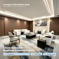 Service clé en main de design d'intérieur, mobilier d'ameublement commercial, décoration personnalisée, matériaux sur mesure, solution globale multi-scènes