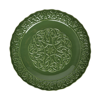 Style royal de luxe pour hôtel restaurant fête de mariage fleur en relief vaisselle en porcelaine assiettes à dîner en céramique bol ensembles de vaisselle