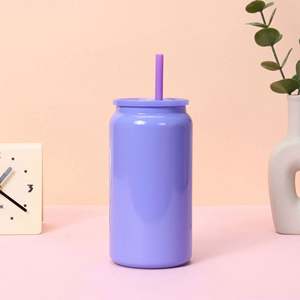 Vaso térmico de acero inoxidable de 16 oz con doble pared, efecto brillante, para sublimación, con tapa y pajita, ideal para fiestas, con aislamiento térmico. - Product Image 5