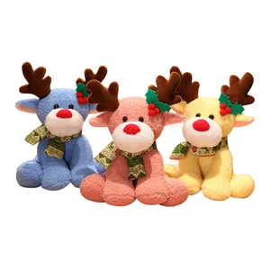 定制毛绒玩具圣诞鹿动物玩具多毛圣诞麋鹿玩具