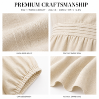 Robe midi trapèze en coton uni personnalisée avec bretelles spaghetti, col carré, corsage froncé et taille froncée pour femme, vente en gros OEM ODM