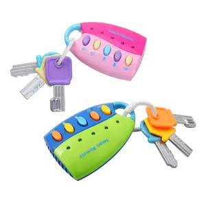 Müzik akıllı uzaktan anahtar basın düğmeleri eğitici oyuncak plastik araba oyuncak anahtarlar zinciri bebek yürümeye başlayan oyun