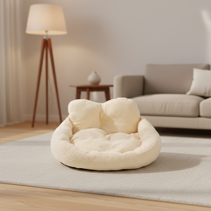 Lit pour animaux de compagnie en polaire Teddy Petop, design en forme de cœur, rebord haut, rembourrage en coton PP doux pour chats et petits chiens, carton OEM/ODM - Product Image 5