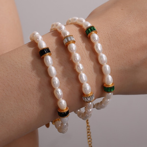Freshwater Pearl Necklace And <b>Bracelet</b> <b>Set</b> For Women Irregular Bezel Setting Everyday Wear - Product Image 3